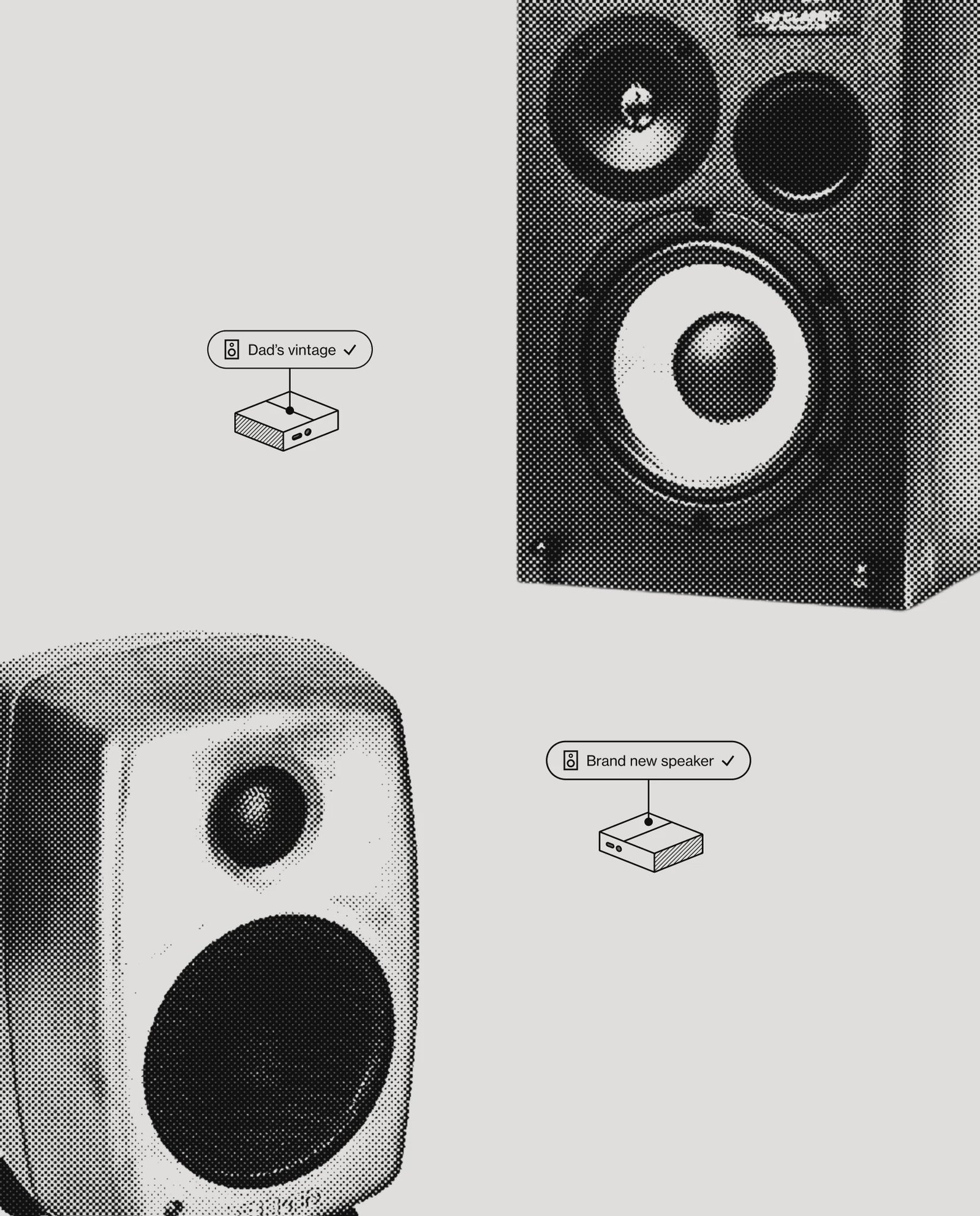 Streamplayer with new and old speakers